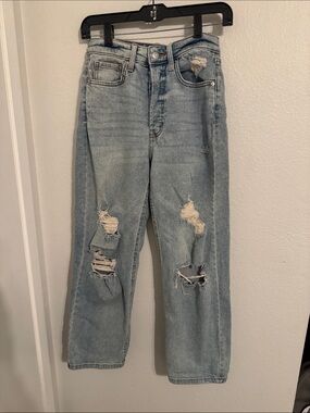 wild fable Light Blue Distressed Boyfriend Jeans
